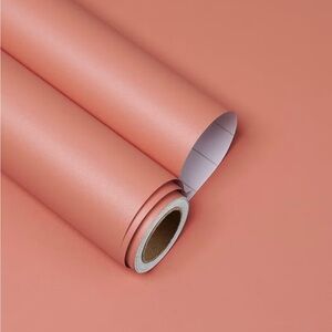 NOB Coral Pink Peel and Stick Wallpaper30"x118" Removable Vinyl Cabinet Wrap